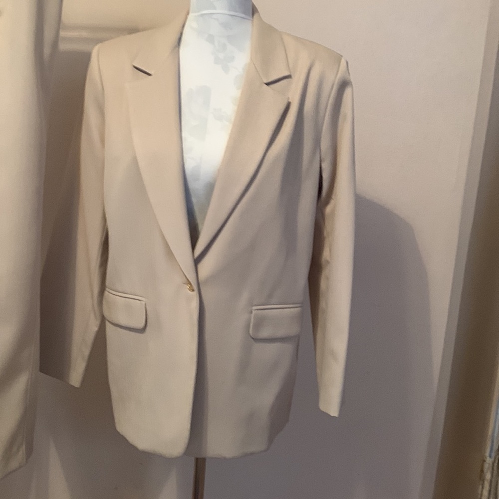 Toni Marie for Sissies Sportswear 2 Piece Cream Polyester Pants Suit - Picture 2 of 12